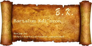 Bartalus Kászon névjegykártya